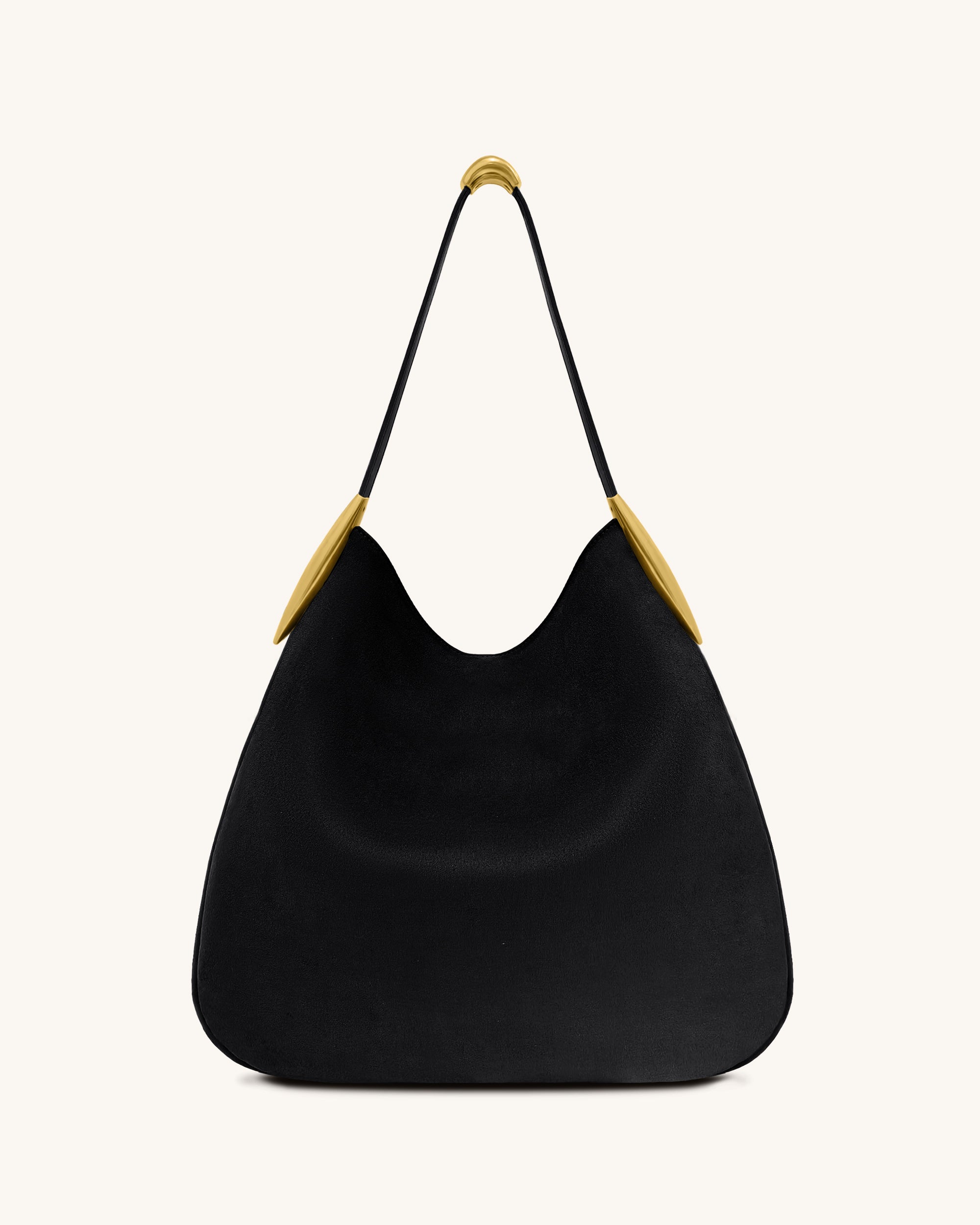 Nina Metal Charm Hobo Bag - Black